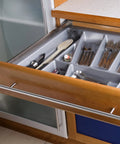 10 Pack Stainless Steel T Bar Cabinet Handles In Satin Brushed Nickel Finish For 24 Inch Length And 15 Inch Hole Center Silver Drawer Pulls For Kitchen Cabinets Cupboards Doors And Bathroom Furniture installed on a wooden kitchen drawer.