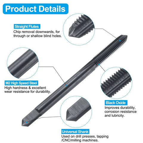 DIY Ready Tap And Drill Bit Set Includes One 8 40 UN Straight Flute Tap And One 3.5mm Twist Drill Bit In Black Oxide HSS 6542