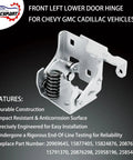Rock Solid Rugged Bolt On Lower Front Left Door Hinge For 2007-2014 Chevy Silverado Tahoe showcasing durable design.