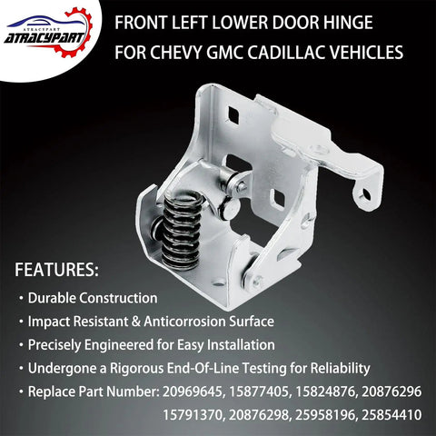 Rock Solid Rugged Bolt On Lower Front Left Door Hinge For 2007-2014 Chevy Silverado Tahoe showcasing durable design.