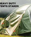 8 Pack Beefy Heavy Duty Screw In Tent Stakes 8 Inch Ground Anchors With Hex Head For Camping Tents used on green tent