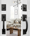 Oil Rubbed Bronze Double Door Handleset With Lever On One Side And Dummy On The Other For Front Or Office Doors Keyed Entry And Dummy Lock Set
