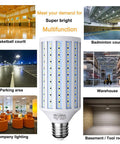 60W LED Corn Light Bulb With Large Mogul E39 Base 6000 Lumens Daylight 6500K in various lighting applications