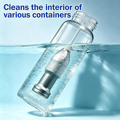 Portable Handheld Ultrasonic Cleaning Probe With Auto Timer And 60Khz Frequency, Adjustable Power for cleaning containers in water.