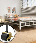 Heavy Duty Metal Bed Frame Casters Set Of Eight For Tool Free Mounting Replaces Damaged Bed Parts in bedroom with smooth wheels