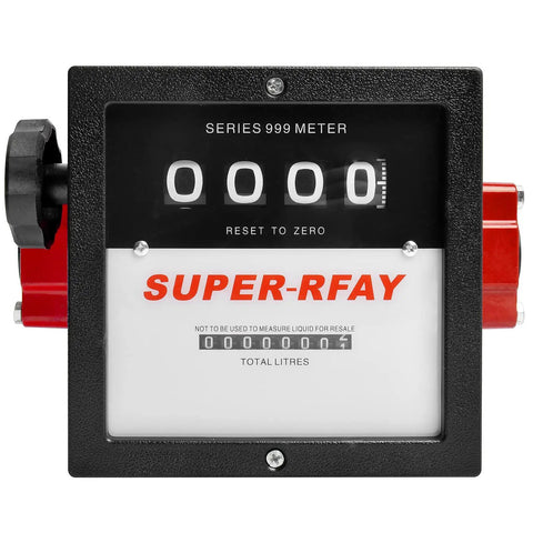 1 Inch Mechanical Fuel Meter For Diesel And Gasoline Transfer Pumps with large display, resettable subtotal, and total litres readout