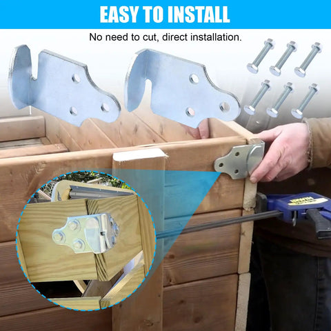 Heavy Duty Trailer Side Rail Corner Connectors For Wood Sides Latch Rack With Screws 2 Sets Four Pieces Easy Install