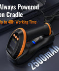 Wireless Barcode Scanner With Screen Pro Version 1D 2D QR Handheld Reader Works With Bluetooth 2 4G USB Wired Plug And Play Charging Cradle
