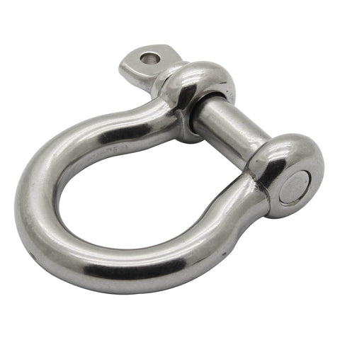 Bow Shackle Three Quarter Inch Stainless Steel Marine Grade 316 Heavy Duty Two Pack For Boat Tie Downs And Towing 5500 Lb Working Load Limit Not For Overhead Lifting