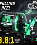 Round Baitcasting Fishing Reel With CNC Machined Aluminum Body 25Lb Max Drag Waterproof Trolling Reel Level Wind