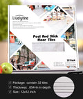 Product packaging for 32 Pack Peel And Stick Floor Tiles 12x12 Light Grey Marble Vinyl Flooring Self Adhesive