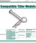 Heavy-Duty Clevis Pin And Clip Kit Replacement For Husqvarna Tiller Drive, Replaces 532132673 And 532003146, Pro-Grade Hardware That Protects The Drive Assembly And Extends Equipment Life. metal clevis pin and clip set