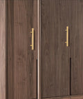 Gold Kitchen Cabinet Door Pull Handles 128mm Metal Cabinet Hardware Set on wooden cabinet doors, modern upgrade