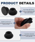 4 Pack T Shaped Silicone Plugs Twenty One Point Three Millimeter Diameter Twenty Seven Thirty Second Inch Snap In Hole Seal Round Rubber Stopper Waterproof Heavy Duty For Twenty To Twenty One Millimeter Holes Kitchen Bulkheads Black Durable