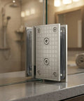 Glass Door Hinges For Shower And Office Partitions With A Smooth 180 Degree Swing And Stable Panels, Heavy Duty Rust Resistant 304 Stainless Steel For Bathrooms, Laundry Rooms, And Humid Spaces on frameless glass shower panel