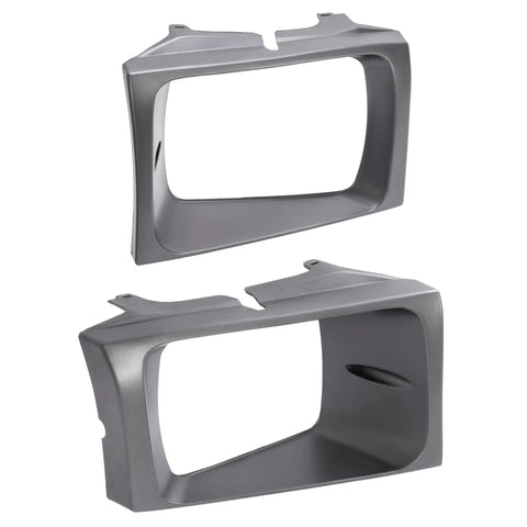 Pair Headlight Bezel Cover For 1999 2004 Ford F Series Super Duty F250 F350 F450 F550 Driver And Passenger Side Replacement Trim Black And Silver