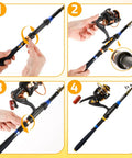Step-by-step setup of the All In One Kids Fishing Pole Set With Telescopic Rod And Spincast Reel For Beginners Youth Complete Fishing Kit.