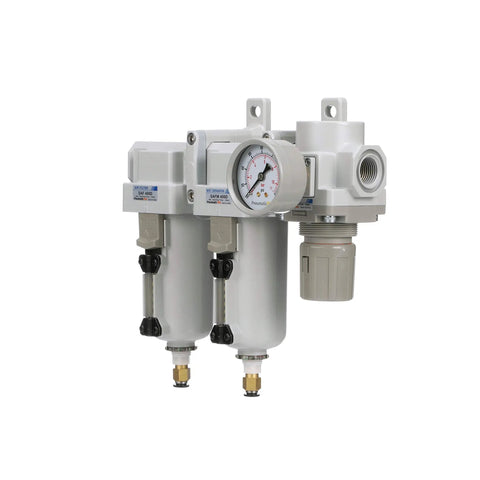 Front view of Three Stage Air Drying System with 10 Micron Particulate Filter and 0.1 Micron Coalescing Filter, Pro Grade Shop Air Line