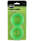 Bike Tire Liners And Protectors Lightweight Puncture Proof Set For 12 To 26 Inch Tires packaging with green tube liners displayed.