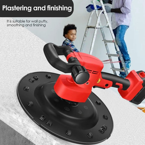 Job Site Ready Electric Drywall Sander With Six Adjustable Speeds smooths walls with a 15-inch pad for plaster and wood prep.