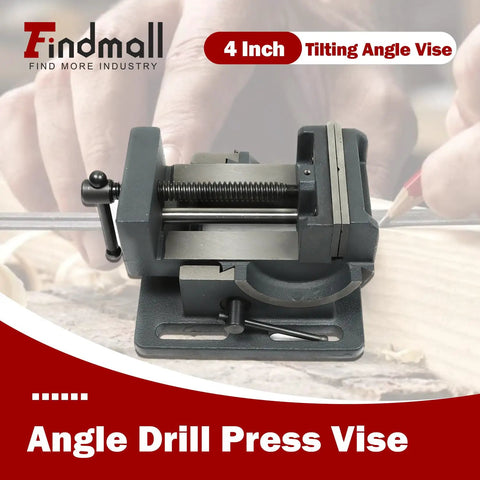 4 Inch Angle Drill Press Vise With 0 To 90 Degree Tilting Clamp Iron Cradle Style Vise for Drilling Machine
