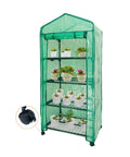 4 Tier Portable Greenhouse Kit With Casters And Roll Up Zipper PE Cover For Indoor Outdoor Seedlings And Plants, water resistant