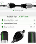 Chevy Blazer S10 Front Left CV Axle Shaft Assembly For 1997 To 2004 4WD AWD Models Including GMC Sonoma Jimmy Isuzu Hombre 1998 To 2000 Oldsmobile Bravada 1997 To 2001 Driver Side, 27.74 inch