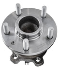 Rear Wheel Bearing Hubs Assembly 2 Piece Replacement for Ford Escape 2013 to 2019 C Max 2013 to 2018 Lincoln MKC 2015 to 2019 FWD Models Bolt Right Up, showing one hub with five bolts and ABS sensor cap, top-down view.