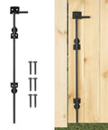 24 Inch Cane Bolt Drop Rod For Gates And Fences Black Finish Heavy Duty Ground Latch For Wooden And Metal Gates Doors