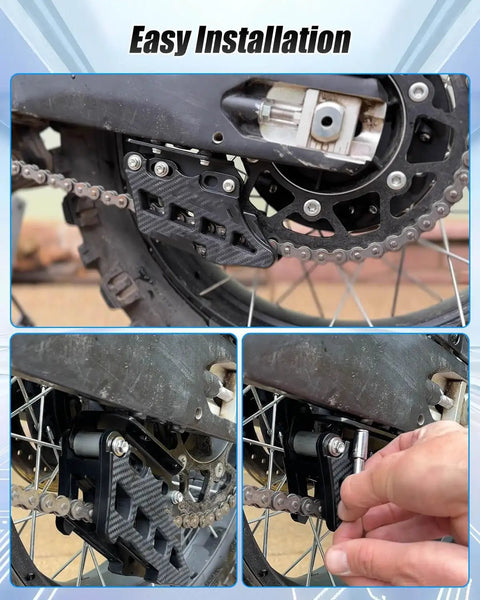 Dope Off Road Chain Guide Fit For Yozma In10 And In10 Pro Ebike showing installation with carbon black material and chain alignment.