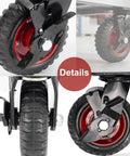 Heavy Duty 5 Inch Rubber Caster Wheels Set Of 4 showing details of swivel casters with parking brakes and knobby tread.