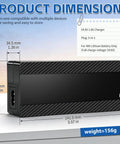 Dimensions of the 54.6V 1.6A Lithium Battery Charger For 48V 13S E-Bike Systems with 5-In-1 Universal Plug, UL Certified.
