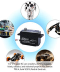 Low Profile Programmable Brushless Digital Servo For 1/10 Scale Drift Cars, 55kg Torque, center view with accessories