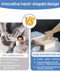 Innovative hand-shaped design of Badass Safety Mdf Table Saw Push Stick And Miter Block Grabber with wood cutting setup.
