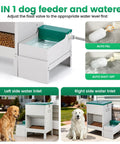 2-in-1 dog feeder and waterer showing automatic fill feature; part of No Sweat Elevated Dog Feeding Station With Heavy Duty Metal Gravity Bowl.