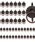 50 pcs mini ring pull handles for jewelry boxes and small drawers, 0.75 inch outer diameter, red bronze zinc alloy, shown in set