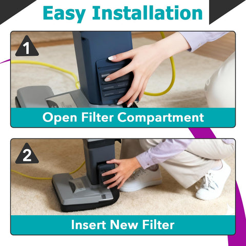 HEPA Filter Replacement 4 Pack For Coach Pro 10 SC Pro 6 GoFree Flex Pro And ProVac FS 6 Vacuum Cleaners 107315 Easy Install Steps