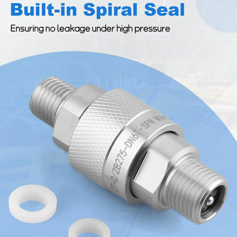 Heavy Duty Hydraulic Quick Disconnect Coupler Female Thread Pipe Fitting Stainless Steel No Leaks Guaranteed Fast Install Plug And Play Style Built Plunger Keeps Debris Out For Smooth Operation And Low Maintenance On Your Industrial Rig., stainless steel coupler with spiral seal and threaded ends