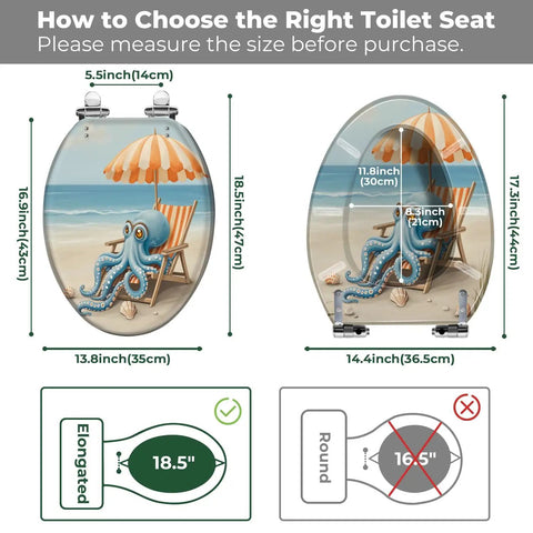 How to choose Toilet Seat Elongated Resin for Bathroom, showing dimensions and compatibility for proper sizing.