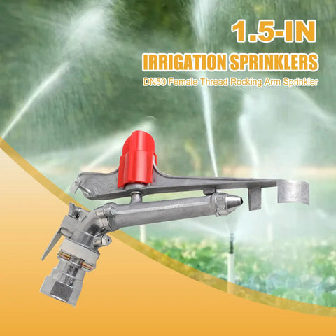 1.5 Inch Agriculture Irrigation Sprinkler With 360 Degree Rotary Action Heavy Duty Zinc Alloy farm sprinkler close-up.