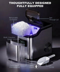 Gotta Have This Countertop Nugget Ice Maker Slaps Out Crisp Pebble And Crushed Pellets Fast With No Sweat Self Cleaning Routine 45 Lbs Daily with ice basket and panel.