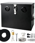 Built Tough Stainless Steel Battery Box For Group 24 And 27 Batteries Lockable 12V Power Relocation Kit With Cable Ports For RV Boat Marine.