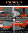 Step-by-step guide using Heavy-Duty Dirt Bike Stand With 1200 Lbs Hydraulic Lift, Safety Lock, And Foot Pedal Operation For Easy Maintenance