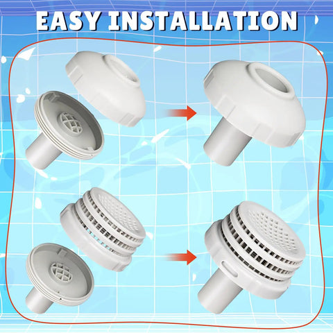 Easy installation of All In One 8 Piece Water Jet Connector Kit for Above Ground Pools with Skimmer Hose and Adapter B