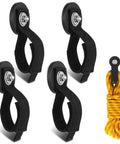 Heavy Duty Magnetic Hooks Strap Four Pack Magnetic Tool Holder Strap No Drill Garage Organizer For Cables Ropes Extension Cords Holds Twenty Pounds Per Hook Two Point Five Inch Magnet For Workshop RV Truck