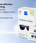 ZEISS Sunglasses Wipes, 120-count, pre-moistened lens cleaning; box and single-use sachet