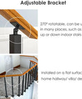 Rock Solid Stair Railing Kit With 270 Degree Adjustable Brackets And Heavy Duty Wrought Iron Banister Columns For Indoor Outdoor Deck Steps No Hassle Side Mount Install Set Of Four Posts featuring adjustable bracket for easy installation.