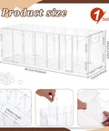 Top Shelf Slick Acrylic Belt Organizer With Removable Dust Cover Seven Compartment Clear Drawer Storage For Ties Belts Bow Tie Purse Socks showing product size and compartments