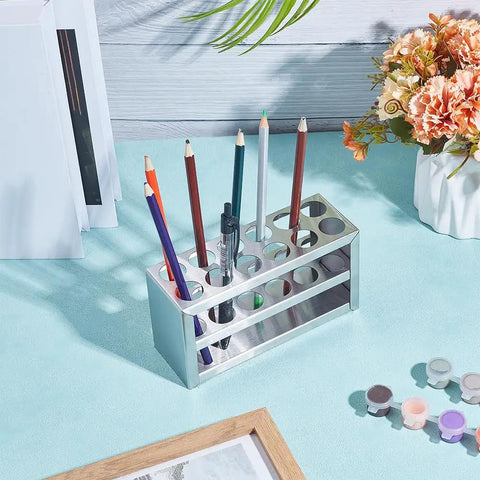 Stainless Steel 12 Hole Test Tube Rack 21mm Diameter Three Tier Lab Stand for Classroom and School Use holding pencils