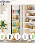 5 Tier Water Bottle Organizer Over The Door Cup Holder For Bulky Stanley Tumblers And Large Jugs, displayed on a pantry door